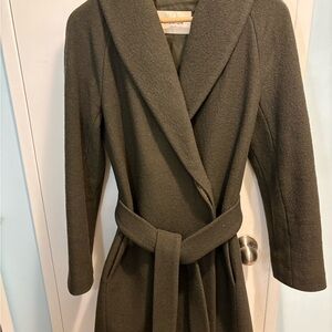 Babaton Olive Green Wool Coat